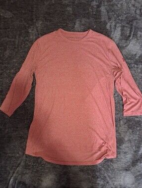Under Armour Threadborne Heatgear Heather Red 3/4 Sleeve Loose Crew Neck Men  L